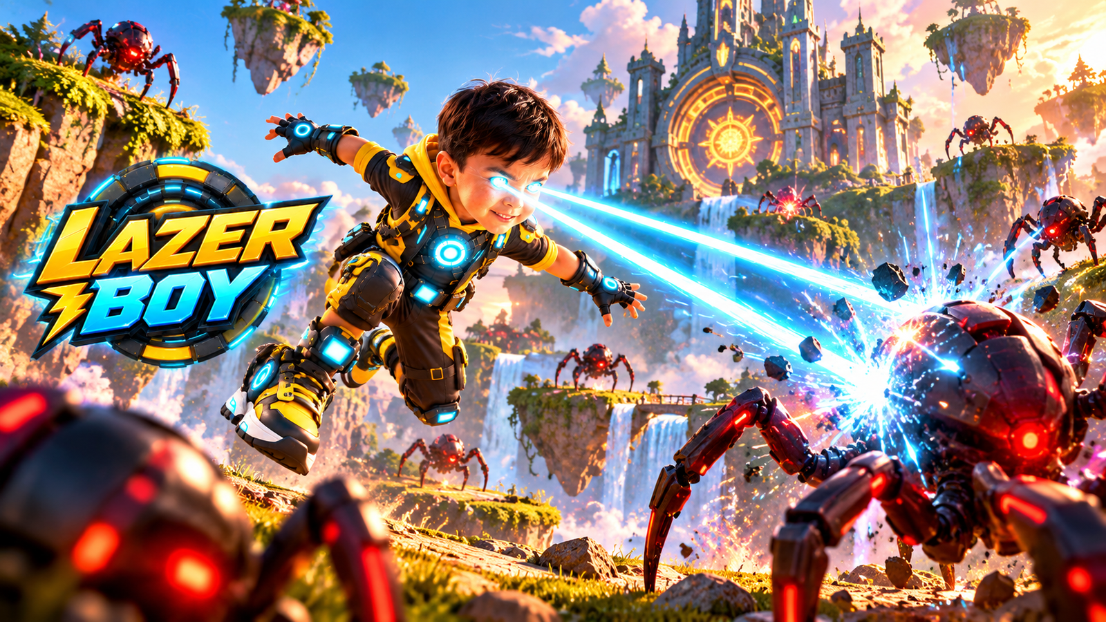 Lazer Boy Battles Spider Bots